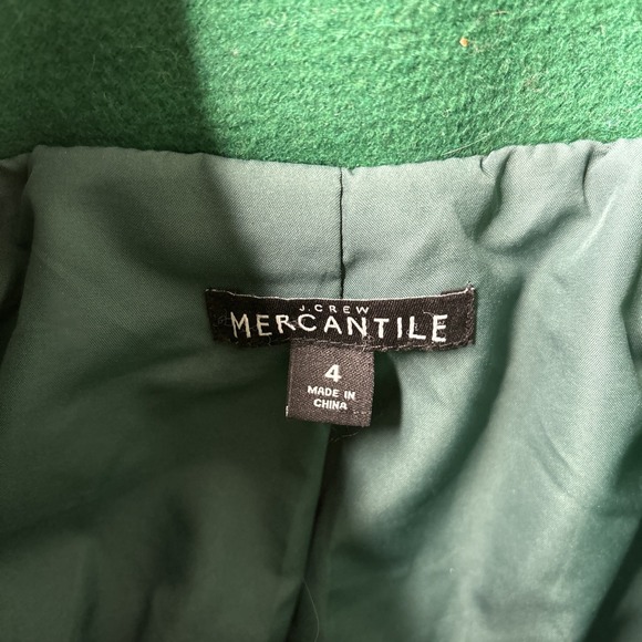 J. Crew‎ Mercantile Wool Blend City Coat Green Funnel Zip Jacket Womens Size 4 - Picture 9 of 10